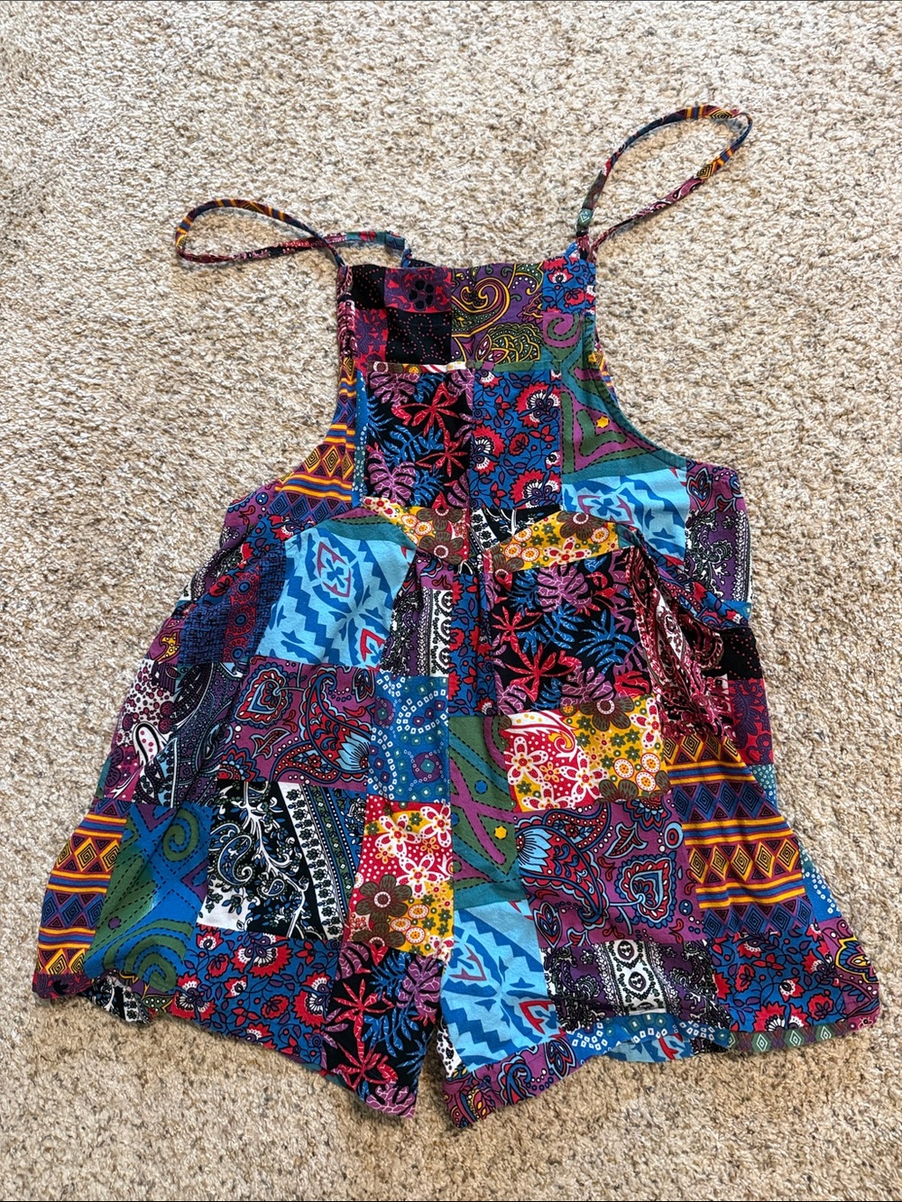 Boho Patchwork Multicolor One Piece Shorts